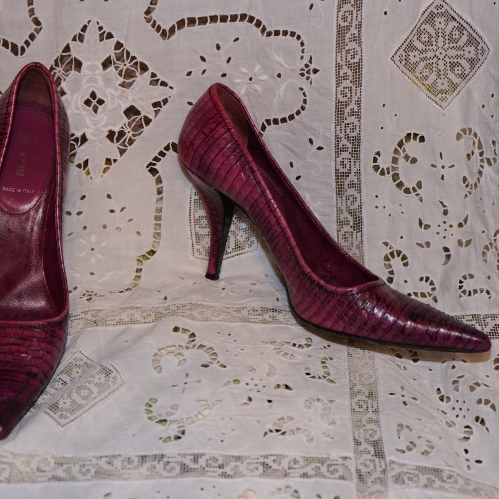 Vintage Faux snake skin Miu Miu pumps shoes 7.5